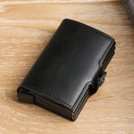 Automatic Elastic Credit Card Holder Mens Wallet Double Layer Aluminum Alloy Credit Card Holder Fashion Simple Metal Credit Card Holder