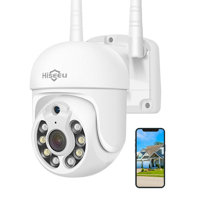 Hiseeu WHD205 5MP WIFI PTZ HD Camera Full Color Night Vision Human Motion Two-Way Audio IP66 Weatherproof IP Surveillance Camera for Outdoor Security