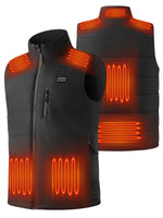 Auxo Men Heated Vest with 10000mAh Power Bank Included, 7 Heating Zones, Lightweight Electric Heating Vest