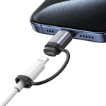 USAMS US-SJ677 AU17 PD30W iP to Type-C Aluminum Alloy Adapter Converter with Anti-lost Lanyard