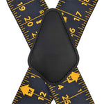 5cm Elastic Ruler Men's Suspender 4 Clips X-shaped Adjustable Casual Trousers Strap for Work Construction Tailoring