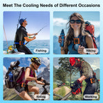 IPRee Portable Waist Fan 10000mAh USB Rechargeable Fan Outdoor Waist Clip Camping Fan Mini Hang Neck Fan with LED Light and Power Bank for Sports, Outdoor Work