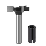 LinkMejor 1/4 Inch 6mm Shank 3 Flutes CNC Spoilboard Surfacing Router Bit Slab Flattening Router Bit Milling Cutter With Adapter 1"/25.4mm Cutting Diameter