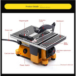 60W 4" Mini Table Saw with 3 Saw Blades for Cutting Wood Copper Aluminium Mini Cutting Machine DIY Model Cutting