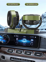 LinkMejor 5V 12V 24V Dual Head Car Fan 2 Speed Adjustment 360° Rotatable Low Noise USB Lighter Universal Vehicle Cooling Fan