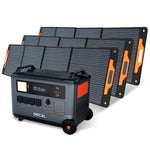 [US Direct]Blackview Oscal PowerMax3600 Rugged Power Station with PM200/PM400 Solar Panel Kit 3600Wh to 57600Wh LiFePO4 Battery Pack Power Bank with 14 Outlets 5 LED Light Modes Morse Code Roller Power Backup for Emergency Communication Camping House
