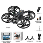 LinkMejor YL18 WiFi FPV with 4.3inch LCD Screen Controller HD Dual Camera Electrically Adjustable Optical Flow Hover Circle Protection LED Brushless 2.4G 4CH 6-Axis Remote Control Toys RC Drone Quadcopter RTF