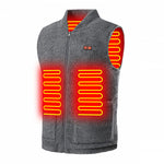 LinkMejor HV-08G Heated Vest 8 Heating Areas USB Charging 3 Gear Temperature Control Grey Plush Windproof Outdoor Winter Warm Clothing