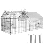 PawGiant Chicken Coop Run Cage Upgrade 86.6"×40"×38" Metal Chicken Fence Pen Pet Playpen Enclosures with Protection Cover&Ground Nail,Cage Indoor Outdoor Yard for Small Animals Cat Hen Duck Rabbit
