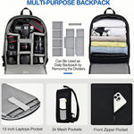 Camera Backpack Bag with Waterproof Cover Multi-Compartment Design for Camera Accessories Laptop Tripod Strap Outdoor Photography Travel