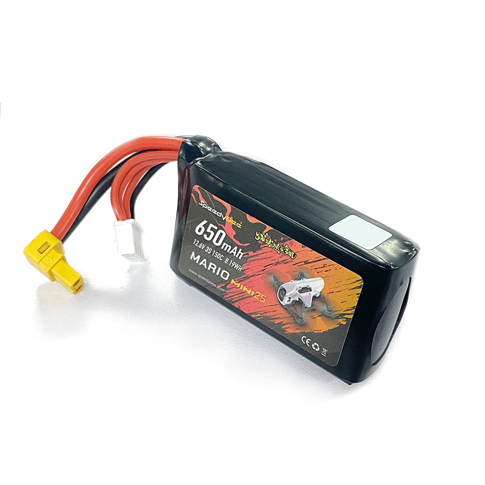 SpeedyBee 12.6V 650mAh 3S 150C Battery for Mario Mini25 2.5 Inch RC FPV Racing Drones
