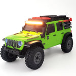 Upgraded Headlights Roof Bumper Angel Eye Spare Tire Holder LED Lights for Jeep for Ford Bronco Axial SCX30 1/30 Micro Off-Road Truck RC Cars Vehicles Models Parts