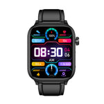 ET570 1.96inch HD Screen bluetooth Call ECG Heart Rate Blood Pressure Blood Oxygen Monitor Noninvasive Blood Glucose Measurement Uric Acid Blood Lipid Testing BMI Body Fat Sleep Monitoring Multi-sport Modes Music Playback IP68 Waterproof Smart Watch