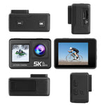 LinkMejor M60TR 5K Action Camera Touch Screen Sports Camera Anti-Shake HD Shooting Outdoor Cycling Recorder Skiing Fishing Camera