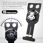 Adjustable Angle Track Saw Square with -45° to 45° Quick Positive Angle Stop 90° Right Angle Guide Rail Protractor Positioning Plate