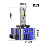 D1S D3S LED Headlight Bulbs 70W 15400LM 6500K CANbus Ready Plug-in-Play Conversion Kit