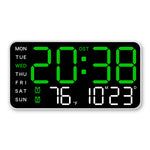 Multi-function LED Digital Wall Clock Borderless Electronic Clock Multifunctional Hanging Standing Clock Simple Digital Clock Display Living Room Wall Clock