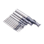 LinkMejor 1-10mm HRC55 TiAlN 2 Flutes End Mill Cutter Tungsten Carbide Milling Cutter CNC Tool