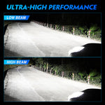LinkMejor A500-N60 2PCS 40000LM/Pair Car Headlight LED Bulbs High/Low Beam Kit 6500K Headlamp IP68 Waterproof White Light