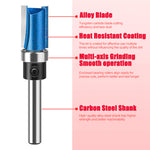 Router Bits Set of 4/5PCS 1/4inch Shank Flush Trim Router Bit Tungsten Carbide Template Pattern Bit Bearing Straight End Mill Woodworking Tools
