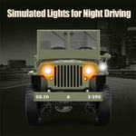 LinkMejor C8815 RTR 1/10 2.4G 4WD RC Car Willys Military Truck Off-Road Climbing LED Light Optional Winch Canopy Metal Frame Rock Crawler Full Proportional Vehicles Models Toys