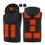 LinkMejor HT-11 11 Areas Unisex Heated Hooded Vest Unisex 3-Gears Temperature Control USB Electric Thermal Vest Winter Outdoor Warm Clothing