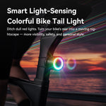 LinkMejor Q1 Ultra RGB Bike Taillight Waterproof Brake Sensing Bike Rear Light 300mAh Battery Type-C Rechargeable Cycling Safe Taillight