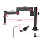 LinkMejor Articulating Arm Clamp Microscope Bracket 76mm 50mm Focusing Holder For Stereo Microscope Monocular lens Camera