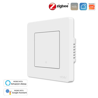 LinkMejor Tuya Smart Zigbe3.0 Push Button Switch 1Gang Remote Smart Life APP Control Timing Function Voice Control Work with Alexa Google