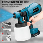 Drillpro 1000ML Cordless Electric Spray Gun Portable Household Paint Sprayer Auto Furniture Steel Coating Airbrush For Mak 18V Battery