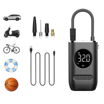 150PSI Wireless Bike Air Pump 70W Power Output 4000mAh Battery Digital Display LED Flashlight Auto-Off Smart Portable Fast Inflation Tire Pump for Bicycle Car Basketball