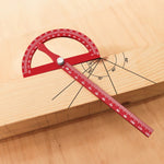 LinkMejor Adjustable Aluminum Alloy T Shaped Angle Ruler Protractor Metric Scale Laser Engraved Woodworking Measurement Tool Accurate Angle Positioning