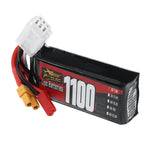 LinkMejor 2S 7.6V 1100mAh 60C 8.36Wh LiPo Battery XT30 Plug for RC Car