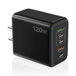 120W 5-Port USB PD Charger 2USB-A+3USB-C PD QC3.0 Fast Charging Wall Charger Adapter EU Plug US Plug for iPhone 15 14 13 Pro for Samsung Galaxy Z Flip6 for Huawei Nova Flip for Xiaomi Civi 4Pro