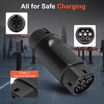 LinkMejor Type 1 to Type 2 AC Charging Adapter AC 110V-250V 32A MAX EV Charger Adapter SAE J1772 To IEC 62196-2 Car Accessories
