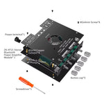 ZK-HT21 TDA7498E 2.1 Channel bluetooth 5.0 Power Amplifier Module 160Wx2+220W Subwoofer High Fidelity HD Sound AUX USB Input Home Theater Car Audio System