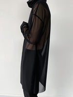 Mens Sheer Mesh See Through High Neck Long Sleeve T-Shirt