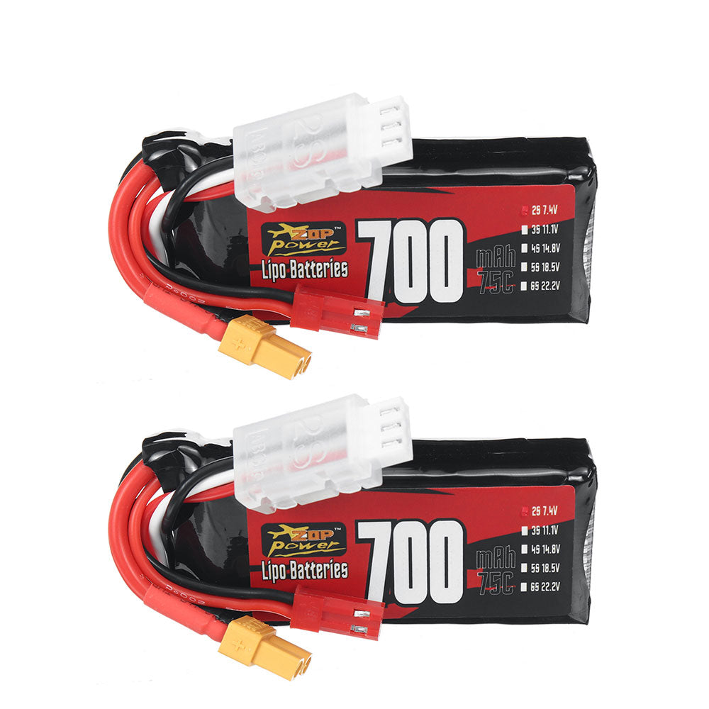 LinkMejor 2S 7.4V 700mAh 75C 5.18Wh LiPo Battery XT30 Plug for RC Helicopter FPV Racing Drone