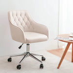 LinkMejor Velvet Office Chair Cute Vanity Chair with Wheels for Bedroom Upholstered Task Chair for Home Office