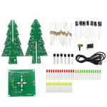 Tri-color/Colorful Straight-leaf Christmas Tree Standard/Music Version DIY Electronic Kits