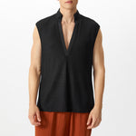 LinkMejor Mens Textured V-Neck Sleeveless Tank Micro Sheer Comfortable Breathable Vest