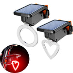 Bikight Solar Bike Taillight Light Sensor 3 Light Modes Waterproof Round Heart Shape Bicycle Rear Light for Night Cycling