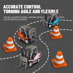LinkMejor HG4-244 RTR 1/64 2.4G Mini RC Car Alloy Forklift with Trailer Suppprt App Remote Control LED Light Sound Engineering Vehicle Desktop Toys Model Collection Gift For Boys