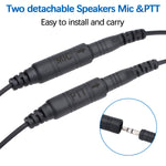 LinkMejor Rugged Radio Helmet Earpiece 2 PIN with Mic Microphone PTT for LinkMejor BF-F8HP Pro 888S UV5R 5RM UV-21R UV-32 KenwoodWouxun Two Way Radio Walkie Talkie