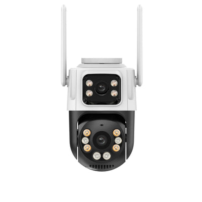 6MP Dual Lens PTZ WiFi Security Camera Full Color Infrared Night Vision Human Motion Instant Sound&Light Alarm Two-Way Audio Waterproof 2.4GHZ Dual-Band Surveillance Camera for Outdoor