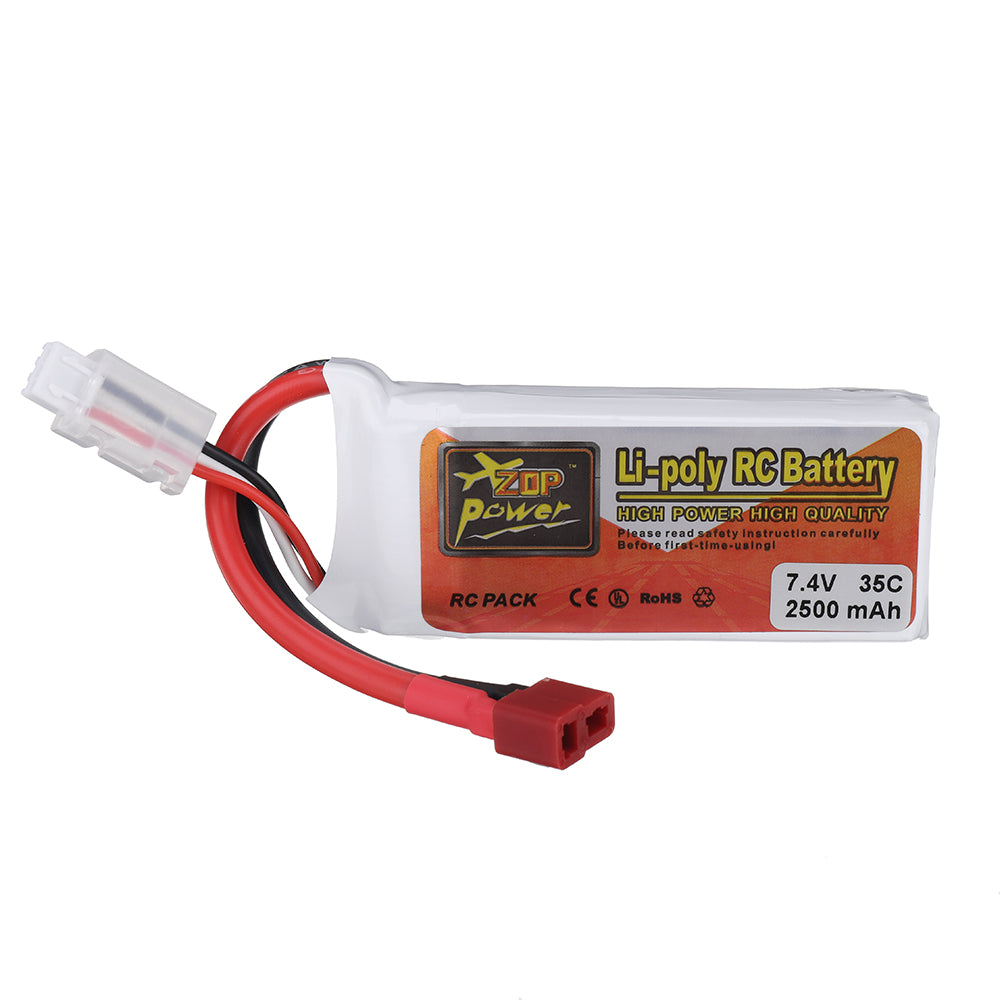 LinkMejor 7.4V 2500mAh 35C 2S LiPo Battery T Deans Plug for RC Drone