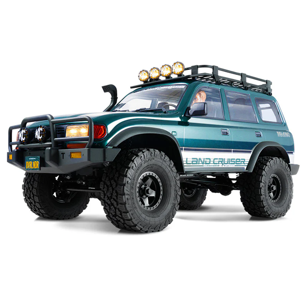 FMS FCX10 OVR LC80 RS for TOYOTA Land Cruiser 1/10 2.4G 4WD Green Brushless RC Car Rock Crawler Off-Road Climbing Truck LED Light Metal Oil Shocks Gears CVD Shafts Two Speed Straight Bridges Vehicles Models Toys