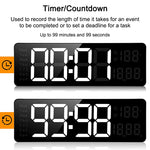 LinkMejor 16 Inch Digital Wall Clock Large LED Display with Remote Control / Automatic Brightness / Indoor Temperature / Date / Week / 12/24H For Home Office Classroom
