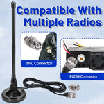 LinkMejor AD-275 CB Radio Antenna 27MHz Frequency High Gain with Magnetic Base for Mobile Ham Radio