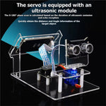 Simulated Radar Ultrasonic Simulation Scanner Maker DC5V with 2.4inch LCD Screen HXFB Graphical Programming DIY Electronic Kit for Distance Measuring